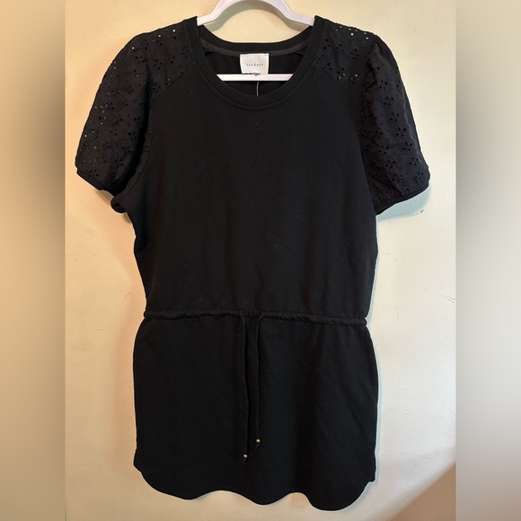 Anthropologie NWT Sundays Hazel Mini Dress Size Large Black Classic Minimalist - Picture 2 of 6